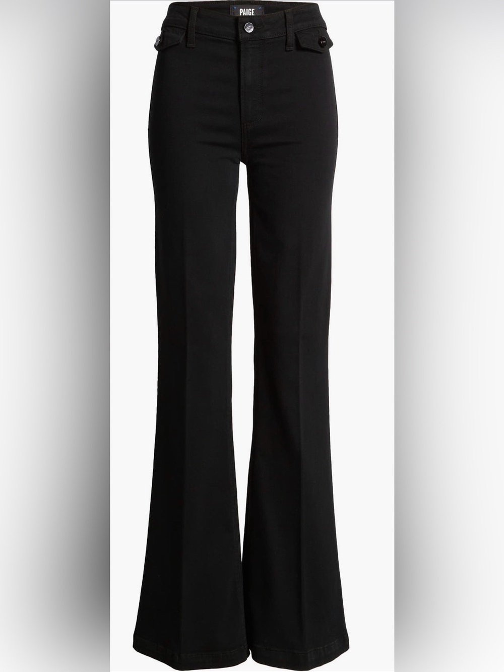 PAIGE Genevieve High Waist Flare Jeans – Black – Size 25